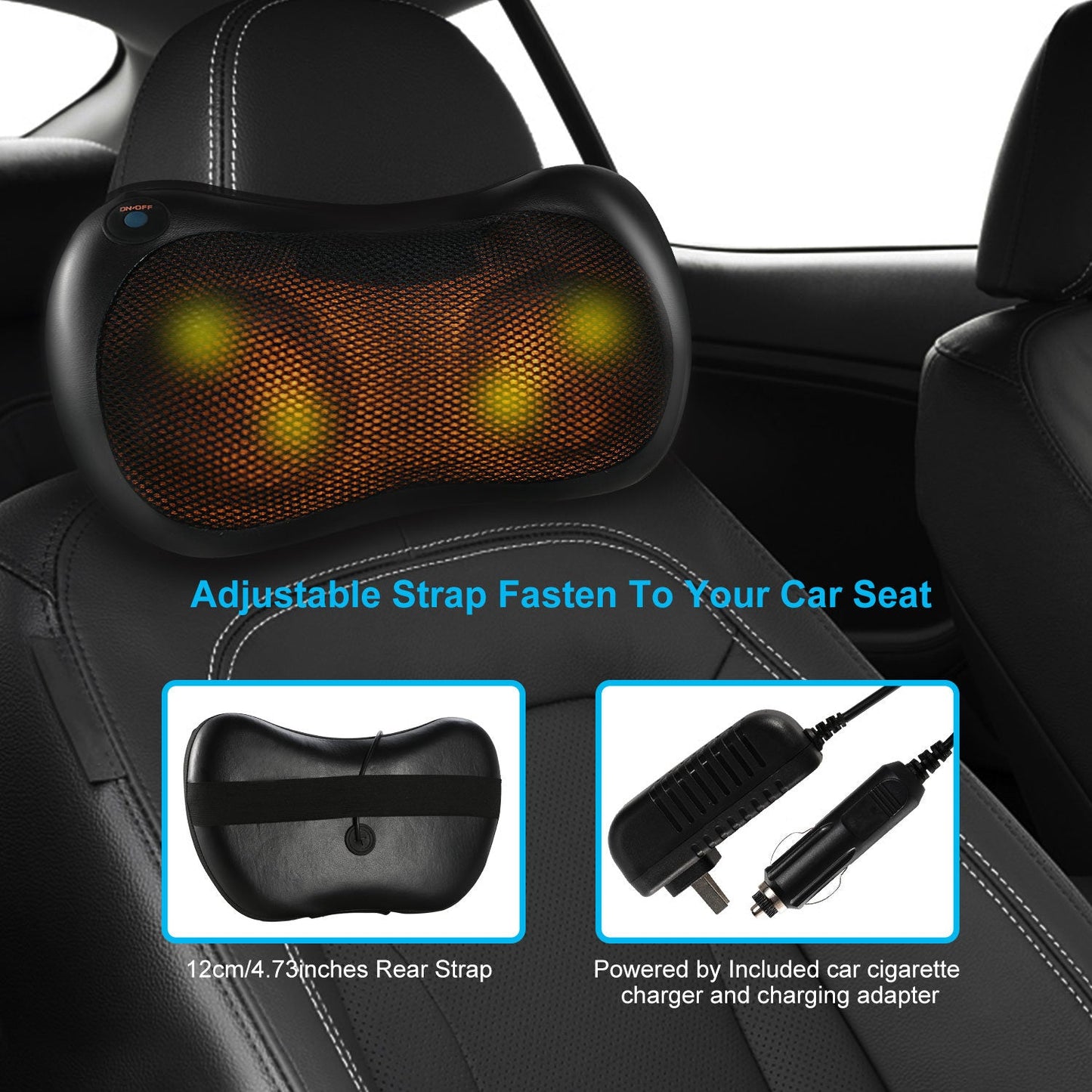 iMountek Neck & Back Therapeutic Massage Pillow: Kneading Relief for On-the-Go and Home Use