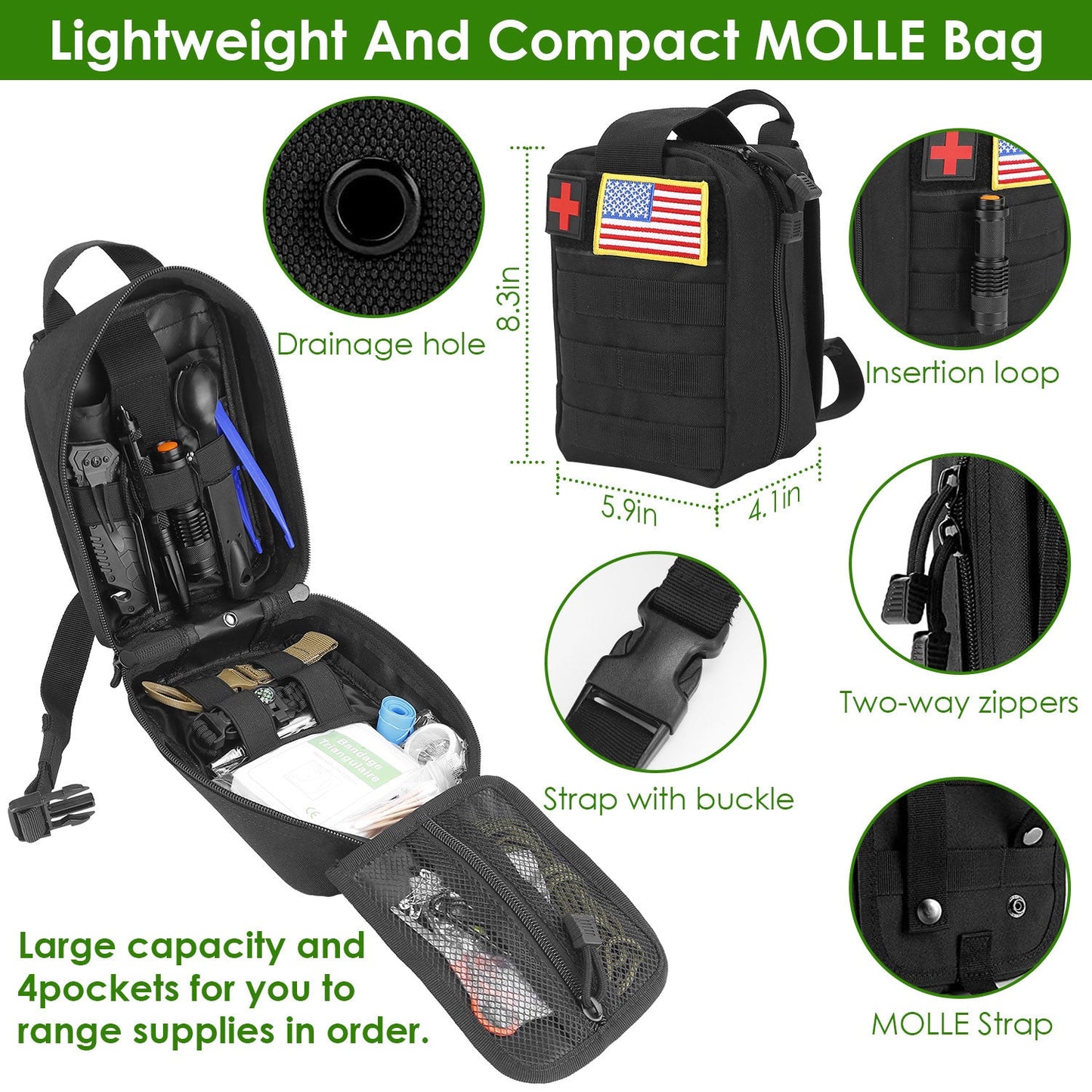 LakeForest 47Pcs Ultimate Emergency Survival Kit: Be Prepared for Any Adventure
