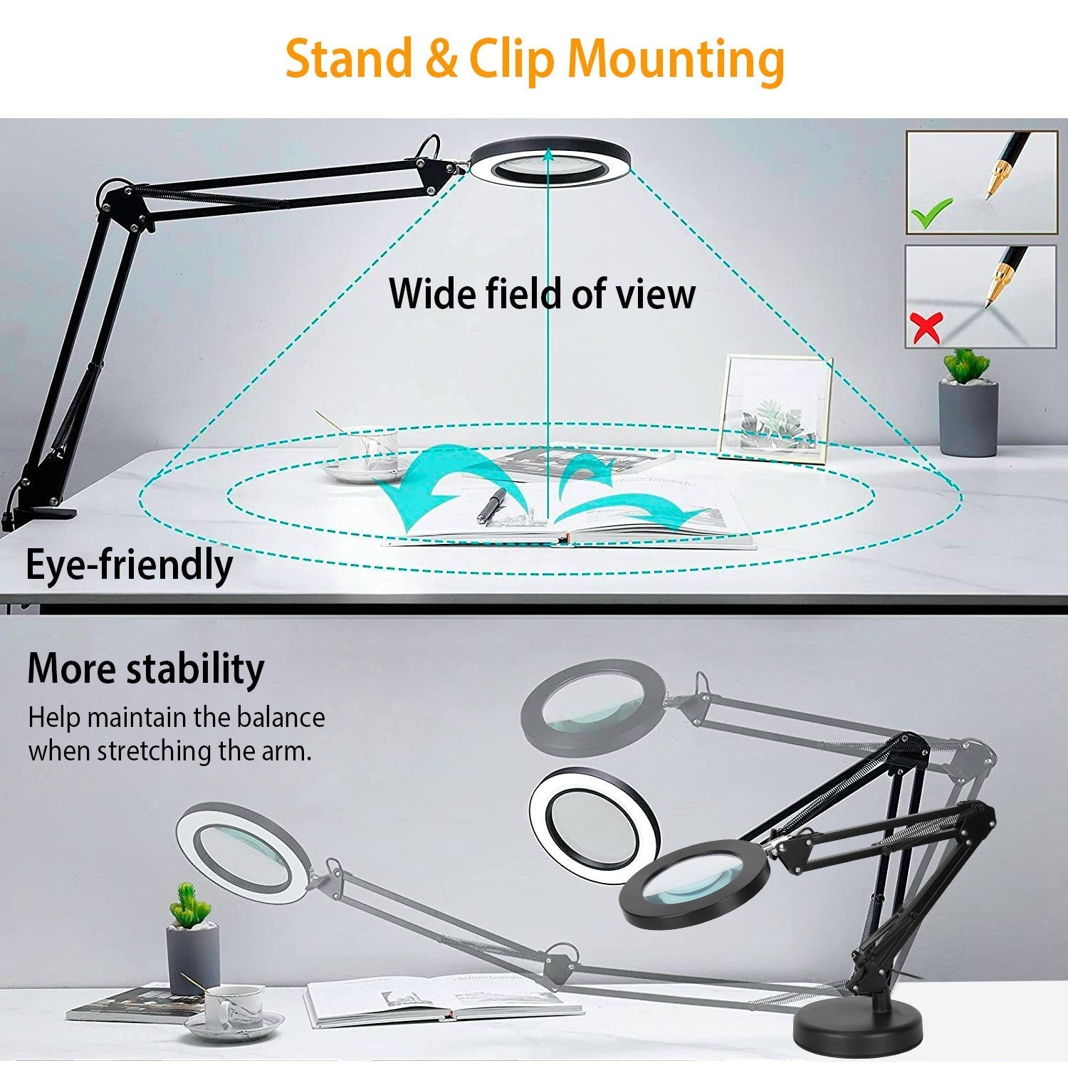 iMountek 2-in-1 Precision LED Magnifier Lamp: Clarity Meets Brightness