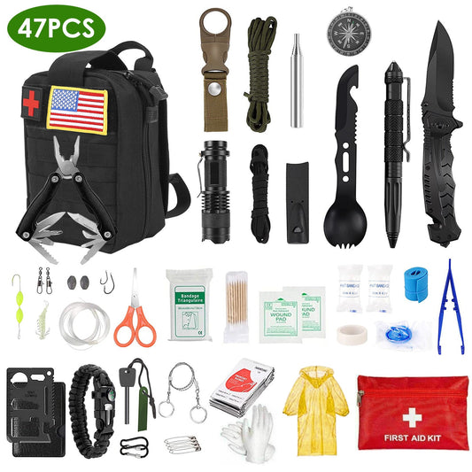 LakeForest 47Pcs Ultimate Emergency Survival Kit: Be Prepared for Any Adventure