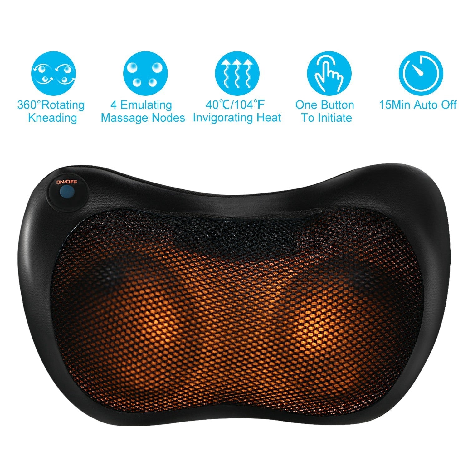 iMountek Neck & Back Therapeutic Massage Pillow: Kneading Relief for On-the-Go and Home Use